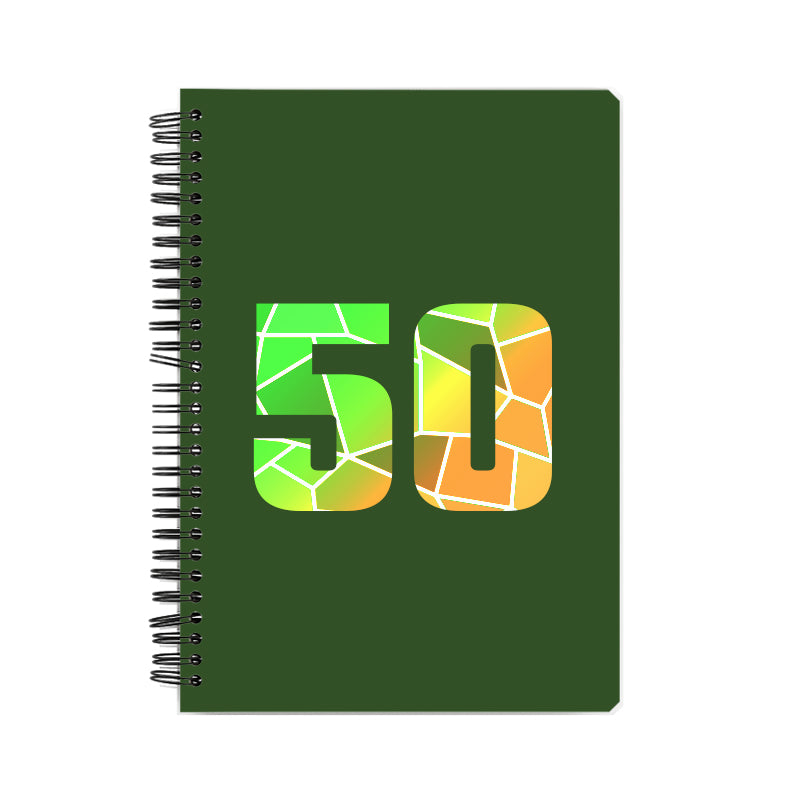 50 Number Notebook (Olive Green)