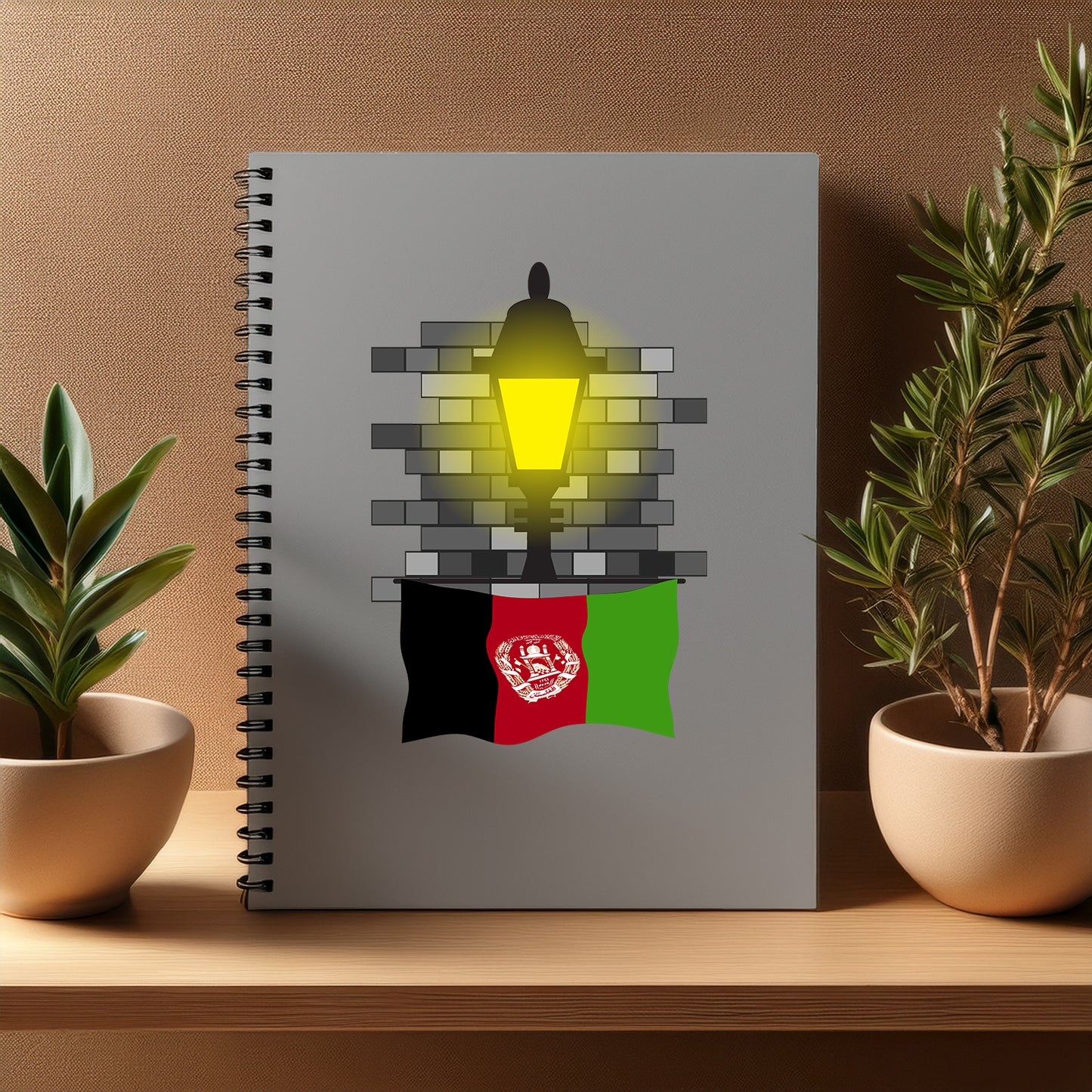 Afghanistan Street Lamp Bricks Notebook