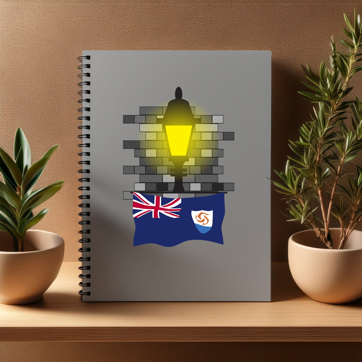 Anguilla Street Lamp Bricks Notebook