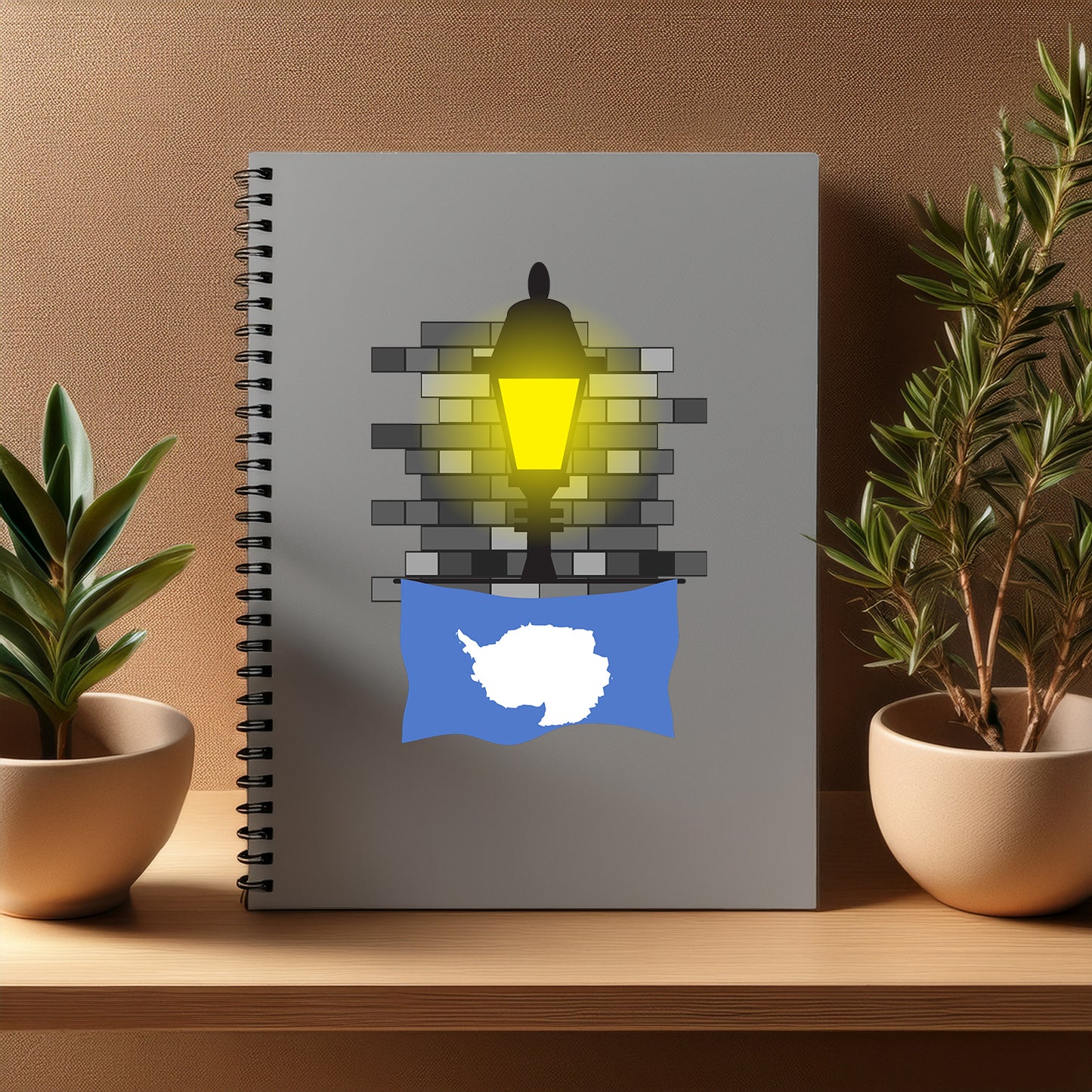 Antarctica Street Lamp Bricks Notebook