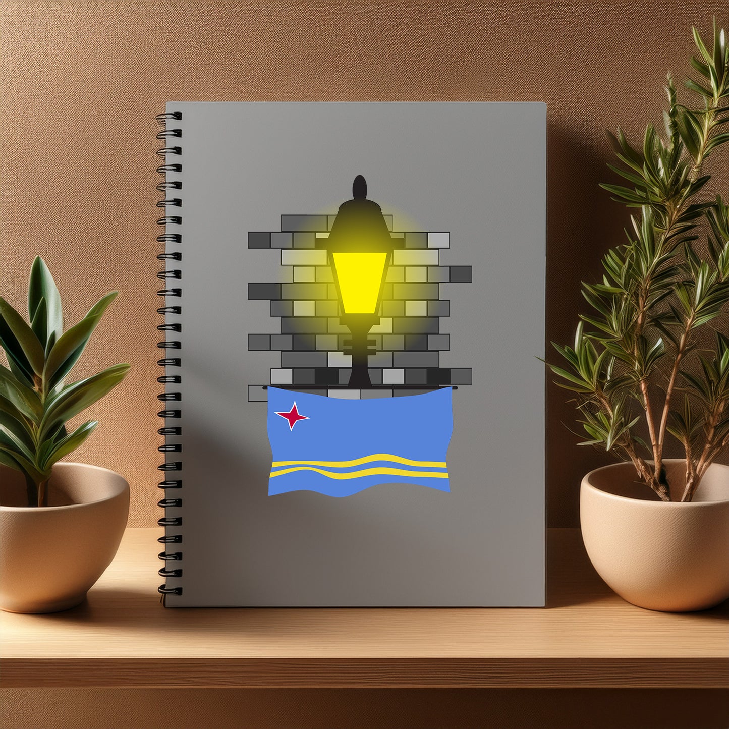 Aruba Street Lamp Bricks Notebook