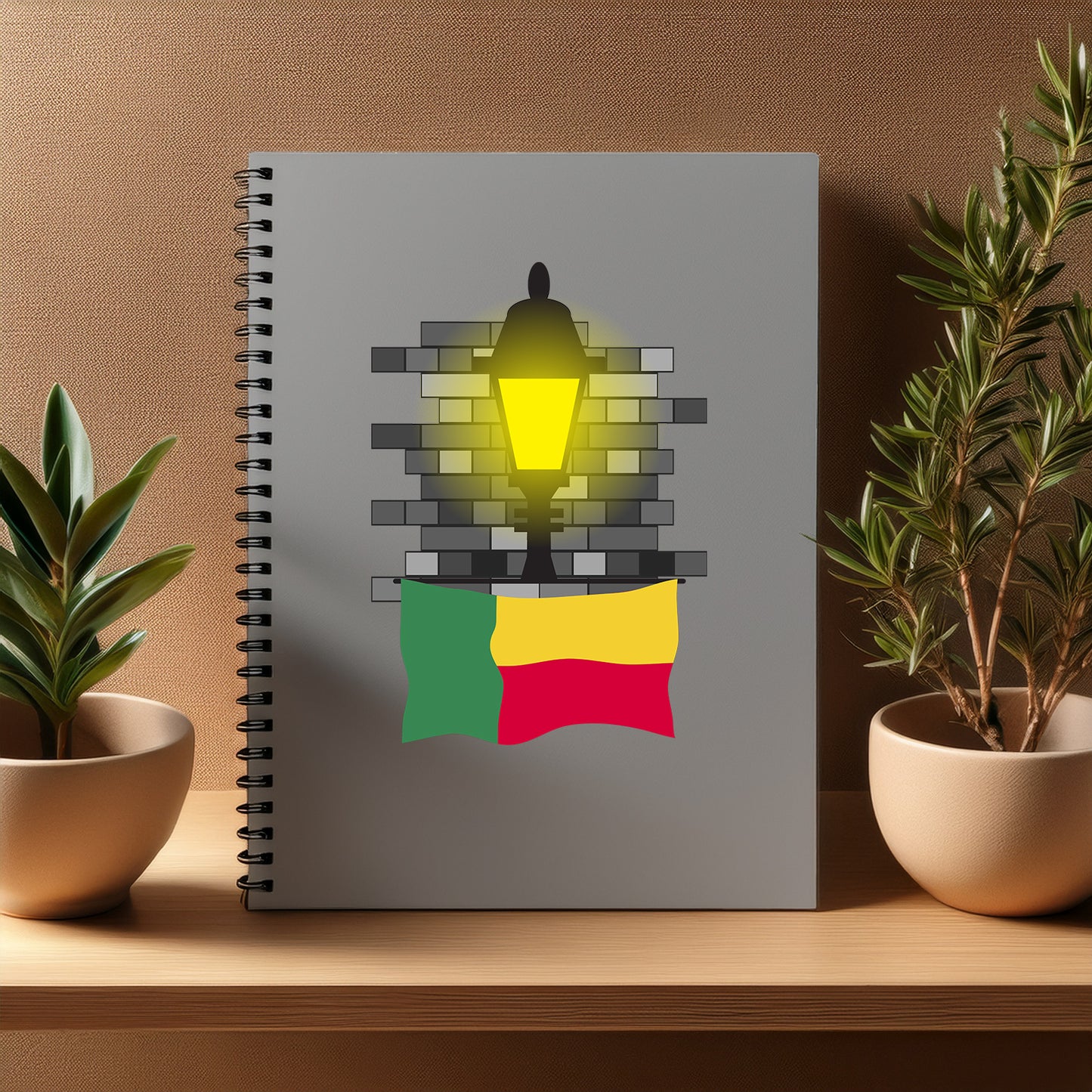 Benin Street Lamp Bricks Notebook