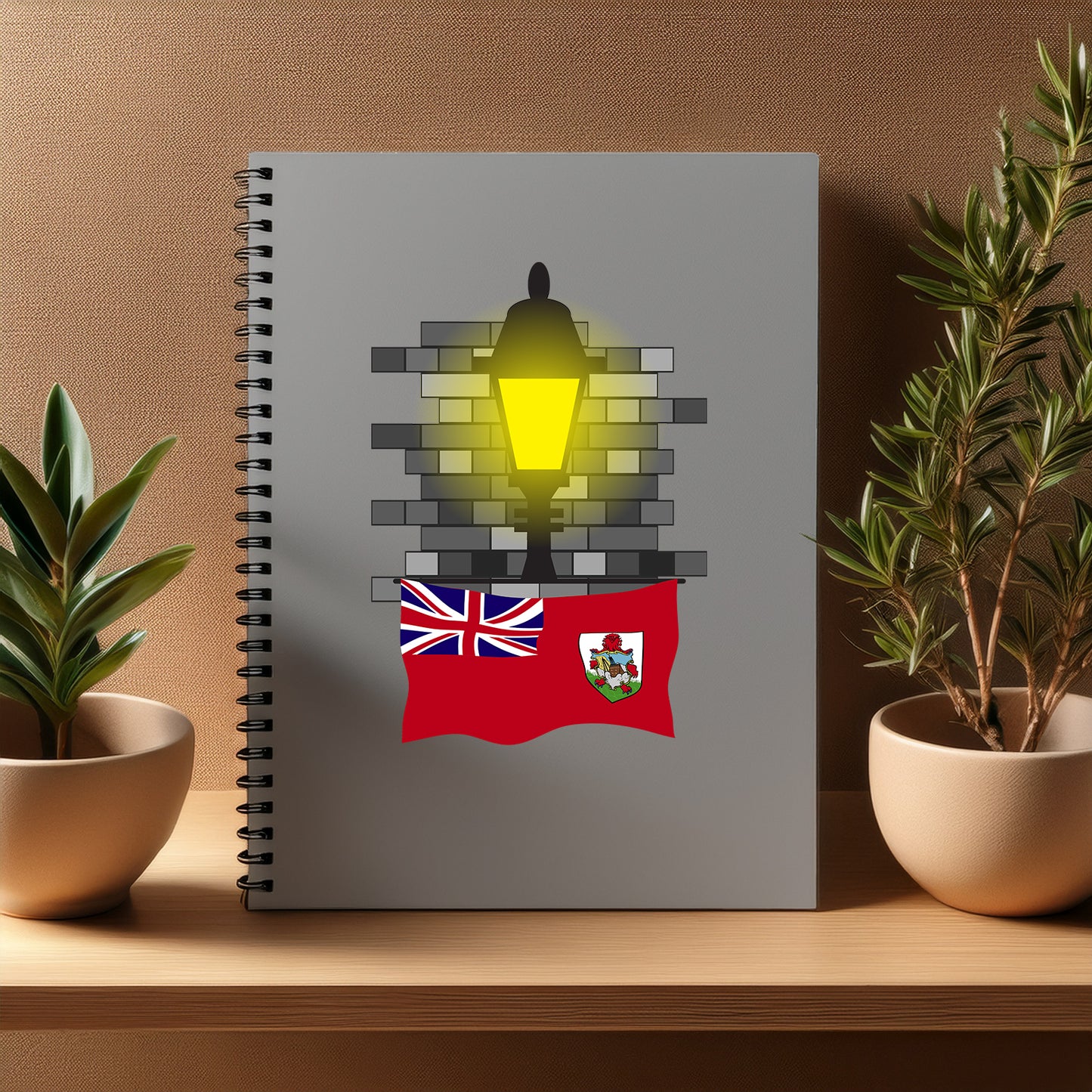 Bermuda Street Lamp Bricks Notebook