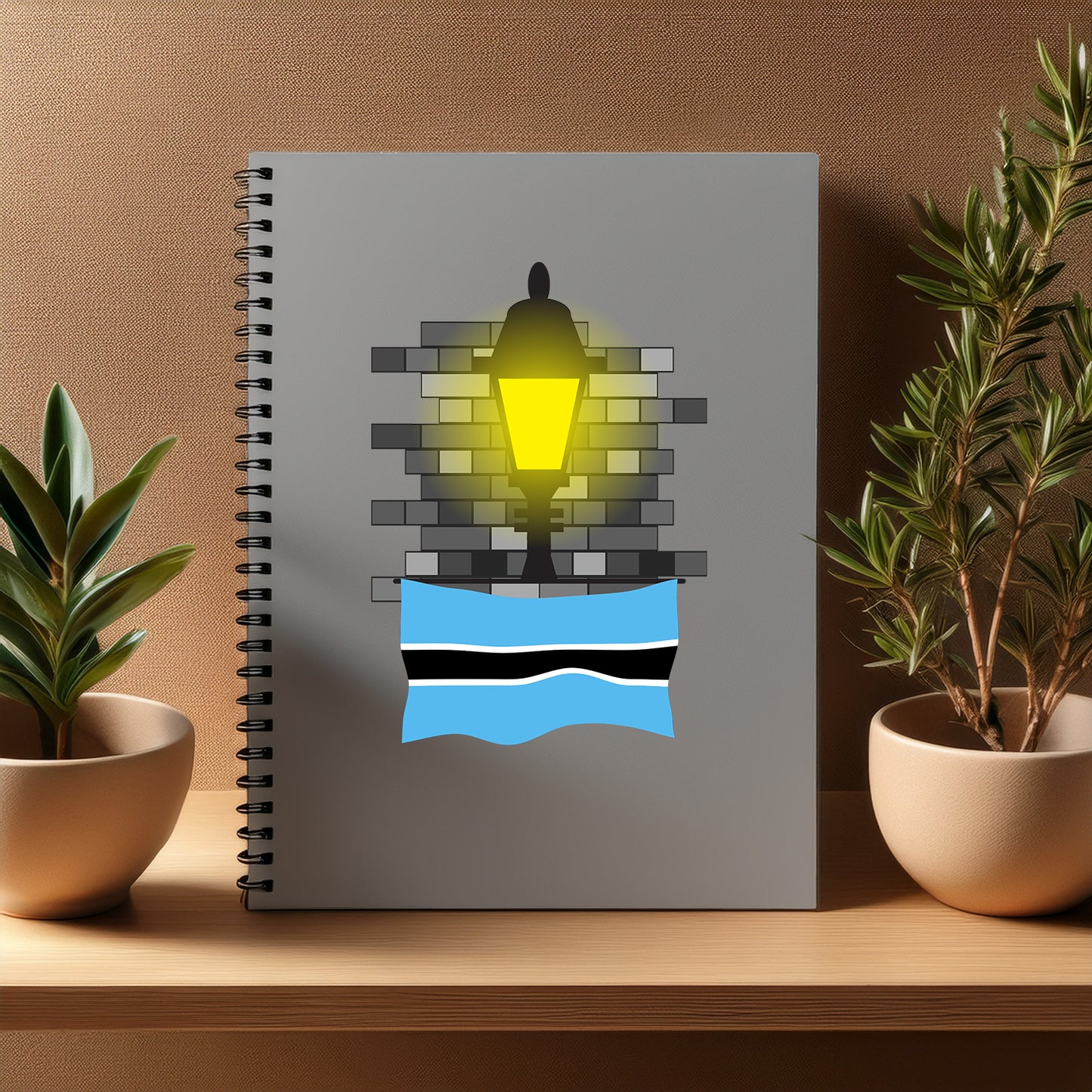 Botswana Street Lamp Bricks Notebook
