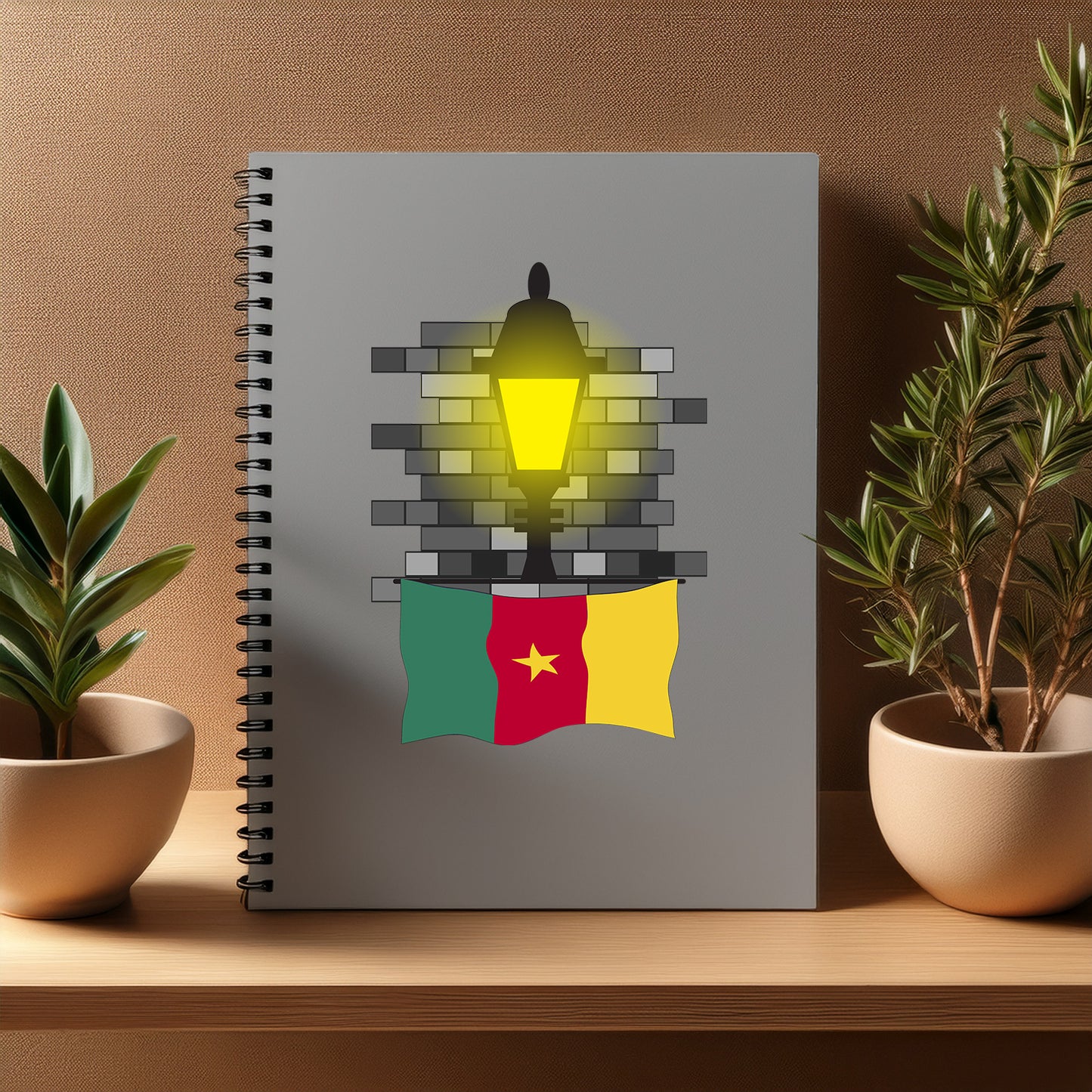 Cameroon Street Lamp Bricks Notebook