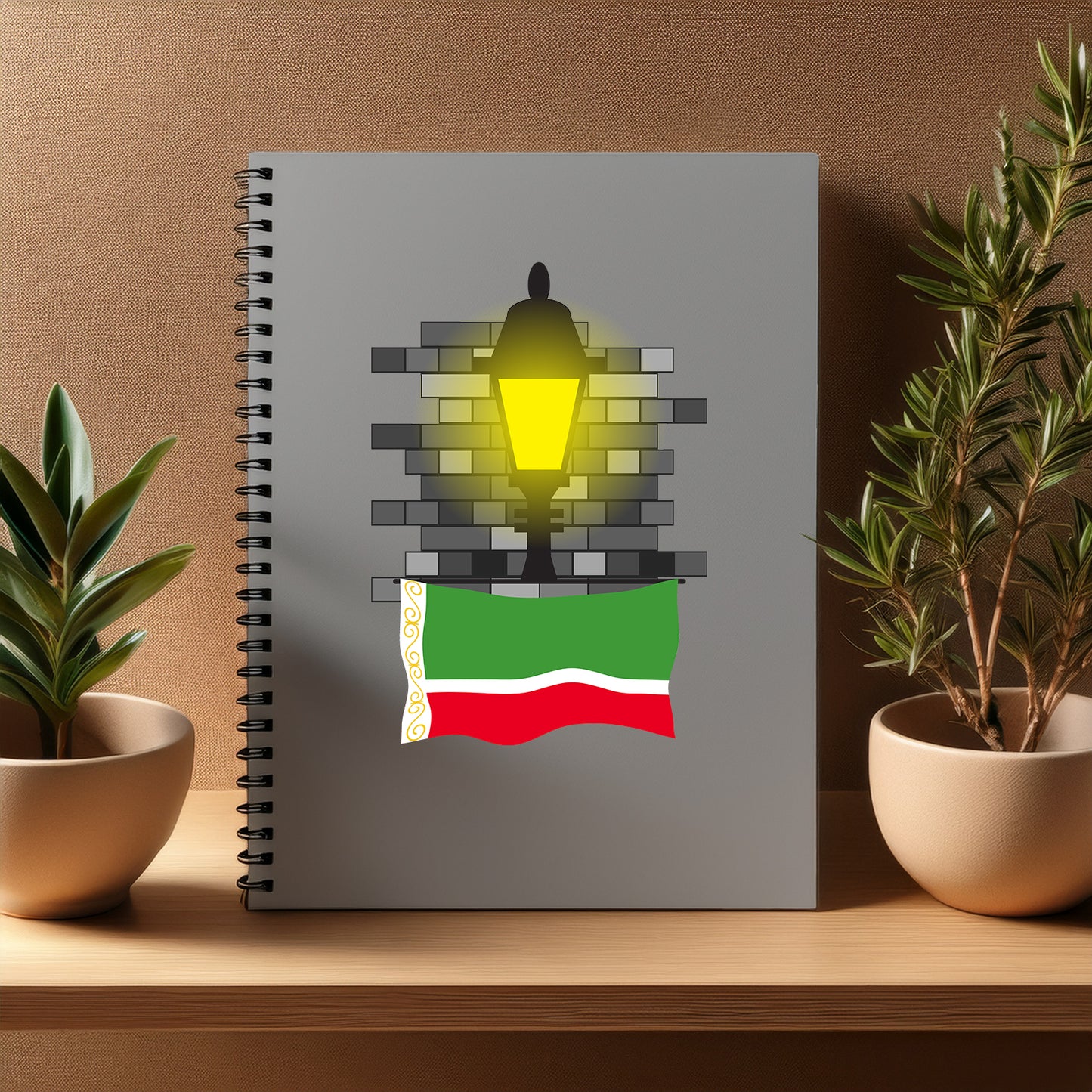 Chechen Republic Street Lamp Bricks Notebook