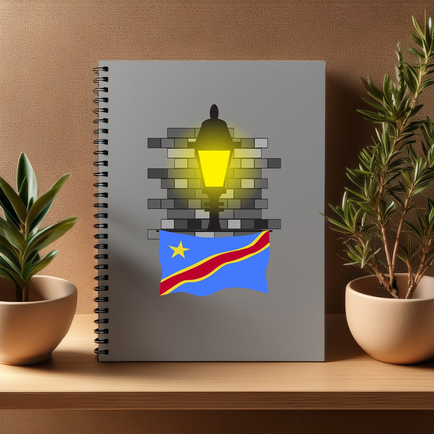 Congo Democratic Republic of the Street Lamp Bricks Notebook