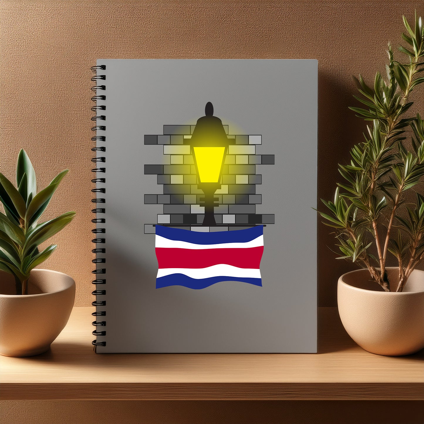Costa Rica Street Lamp Bricks Notebook
