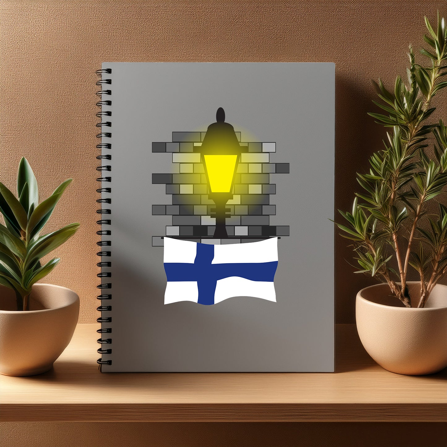 Finland Street Lamp Bricks Notebook