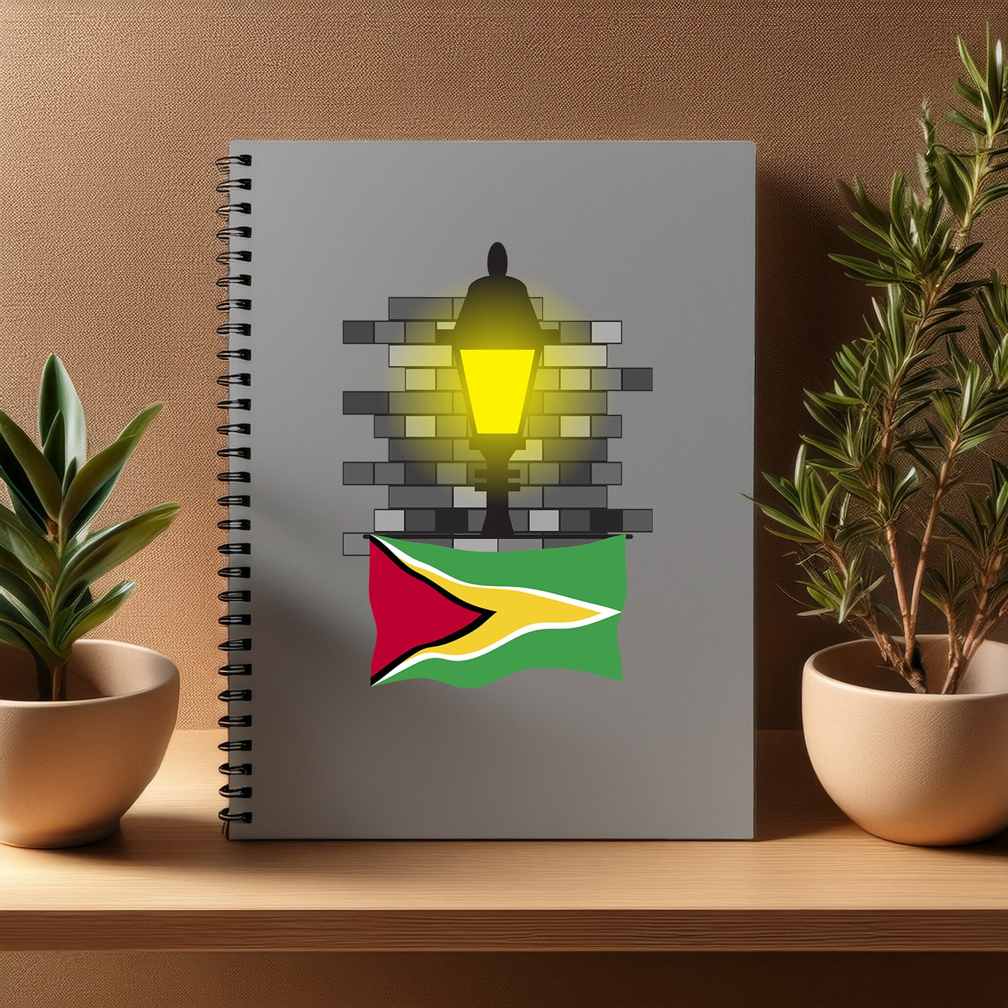 Guyana Street Lamp Bricks Notebook