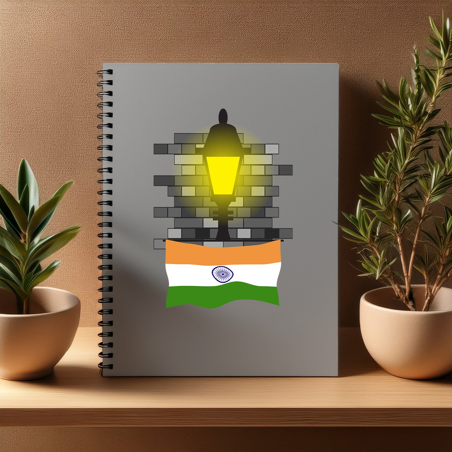 India Street Lamp Bricks Notebook