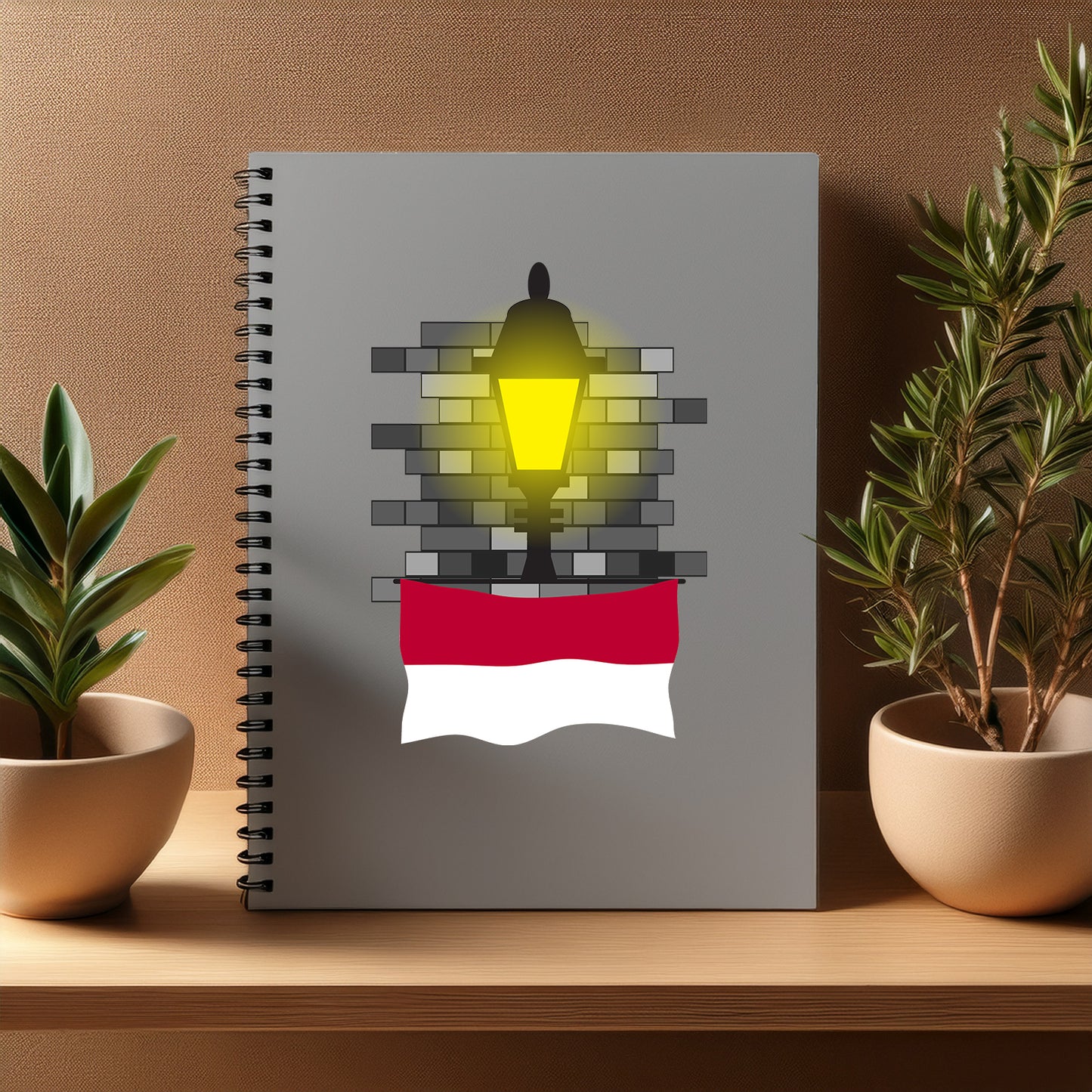 Indonesia Street Lamp Bricks Notebook
