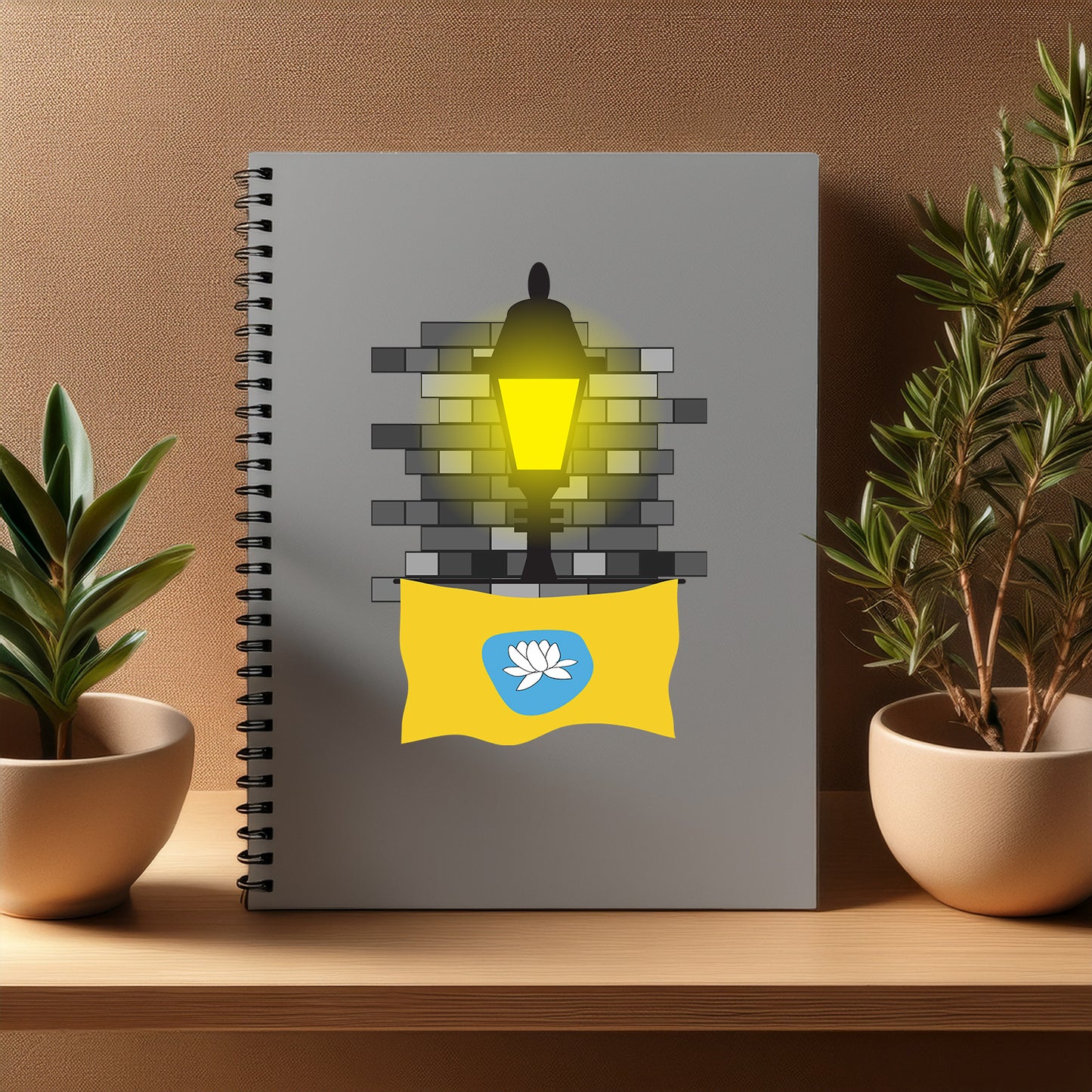 Kalmykia Street Lamp Bricks Notebook