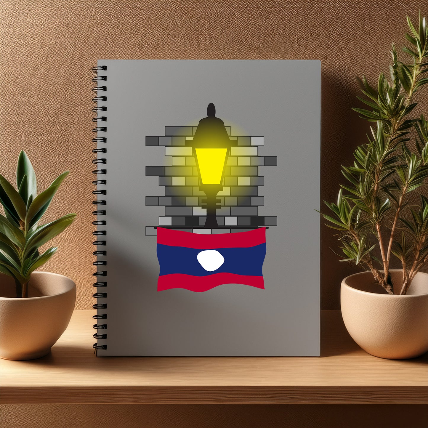 Laos Street Lamp Bricks Notebook