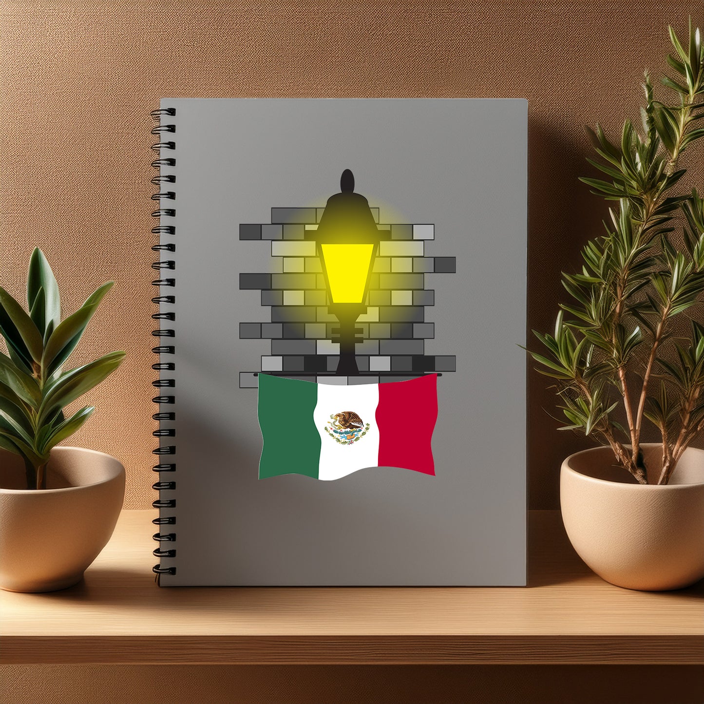 Mexico Street Lamp Bricks Notebook