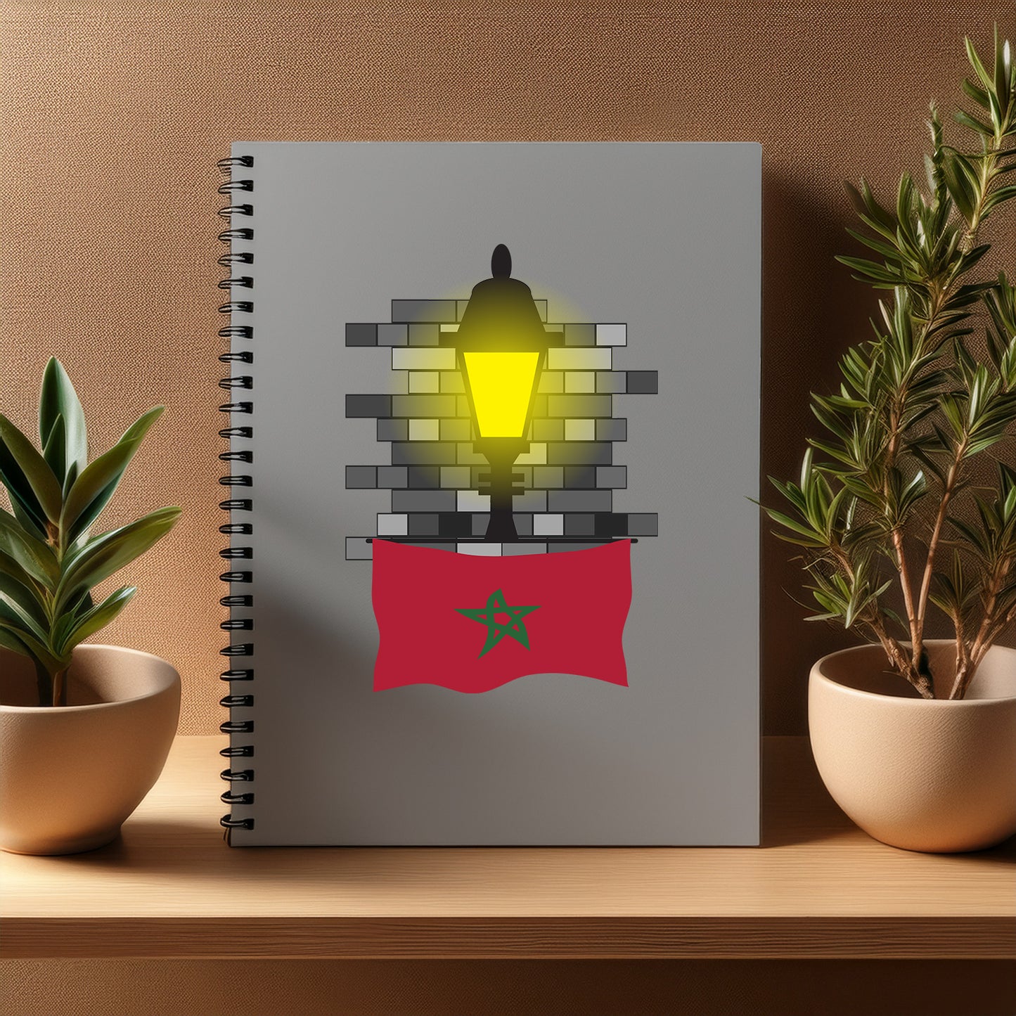 Morocco Street Lamp Bricks Notebook