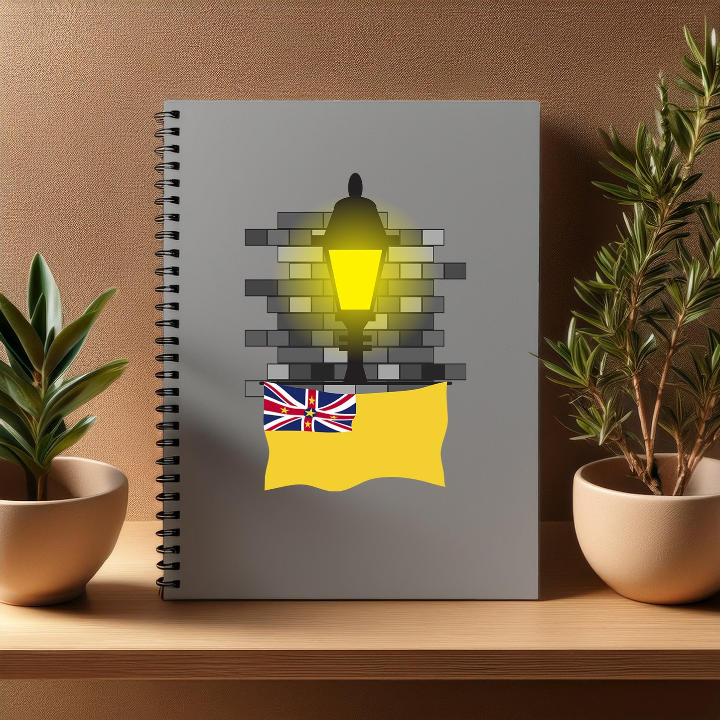 Niue Street Lamp Bricks Notebook