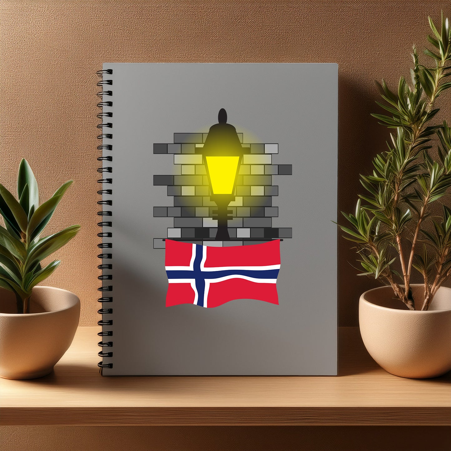 Norway Street Lamp Bricks Notebook