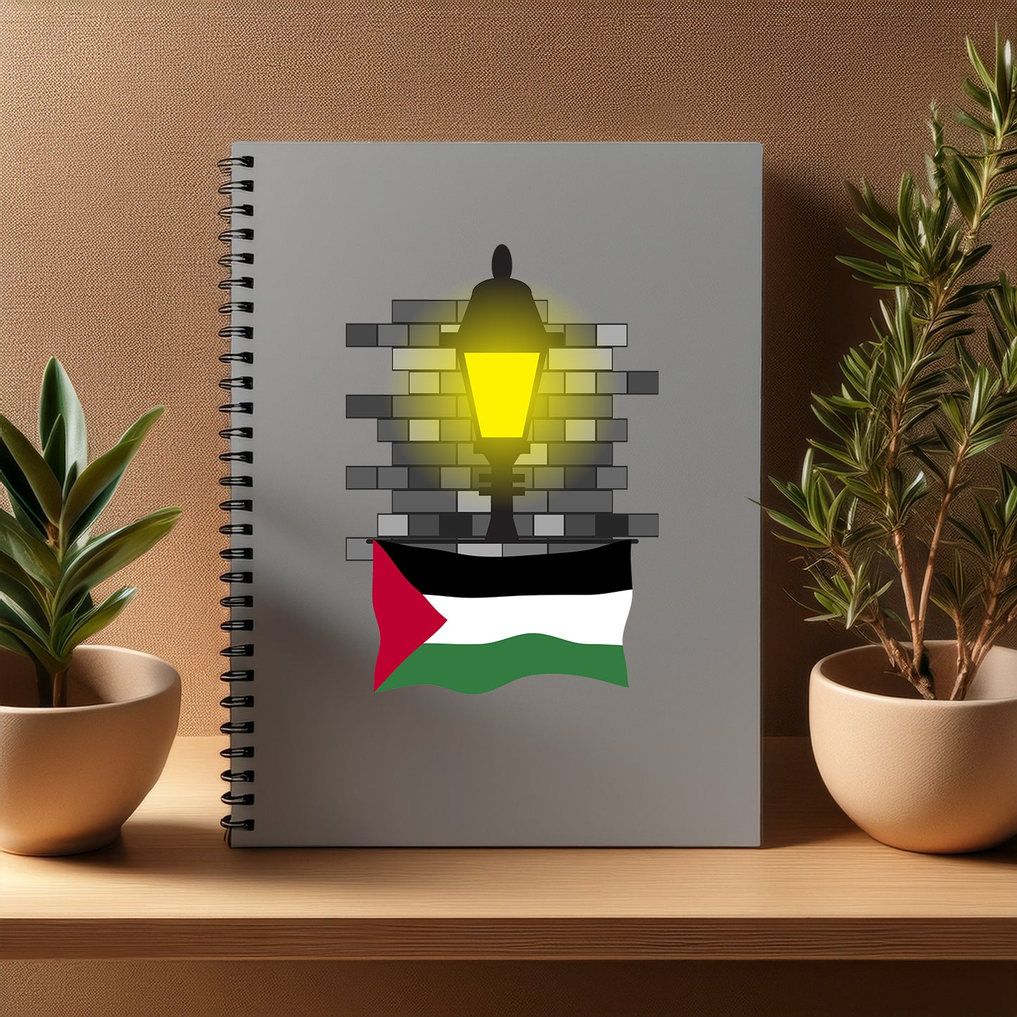 Palestine Street Lamp Bricks Notebook