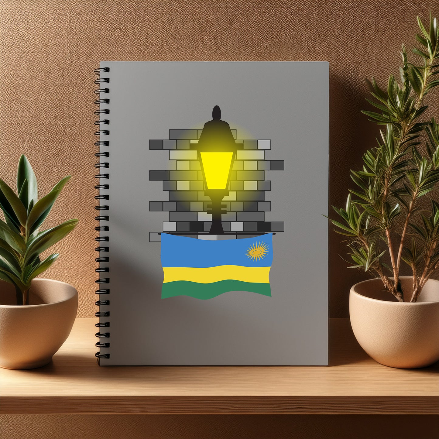 Rwanda Street Lamp Bricks Notebook