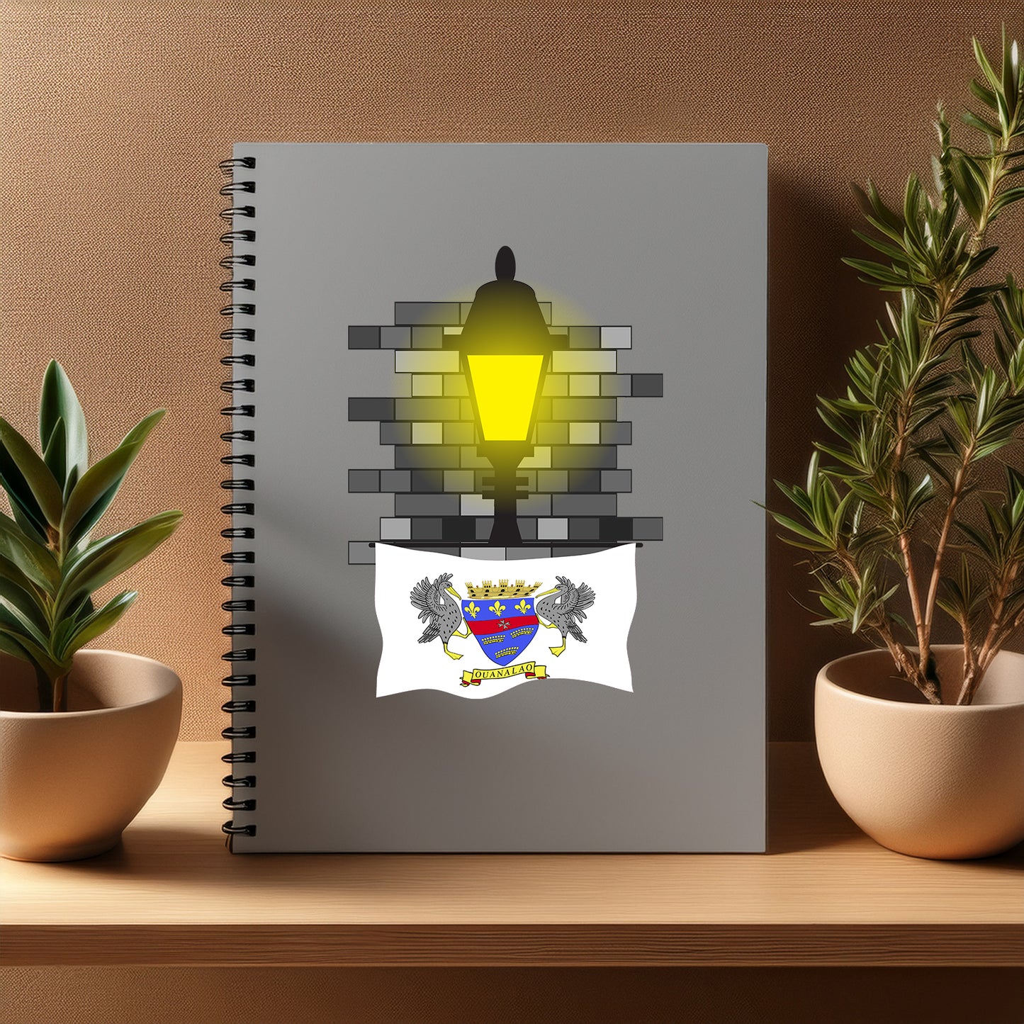 Saint Barthelemy Street Lamp Bricks Notebook