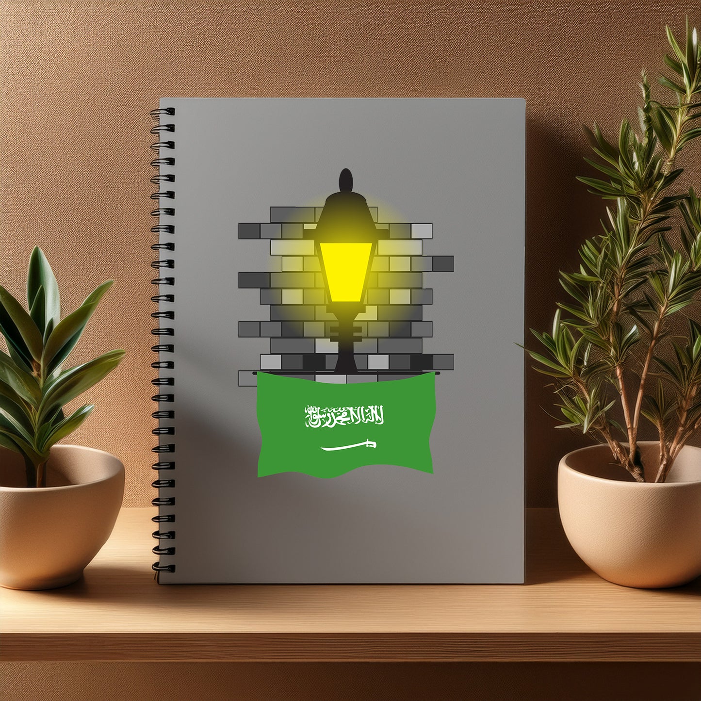 Saudi Arabia Street Lamp Bricks Notebook