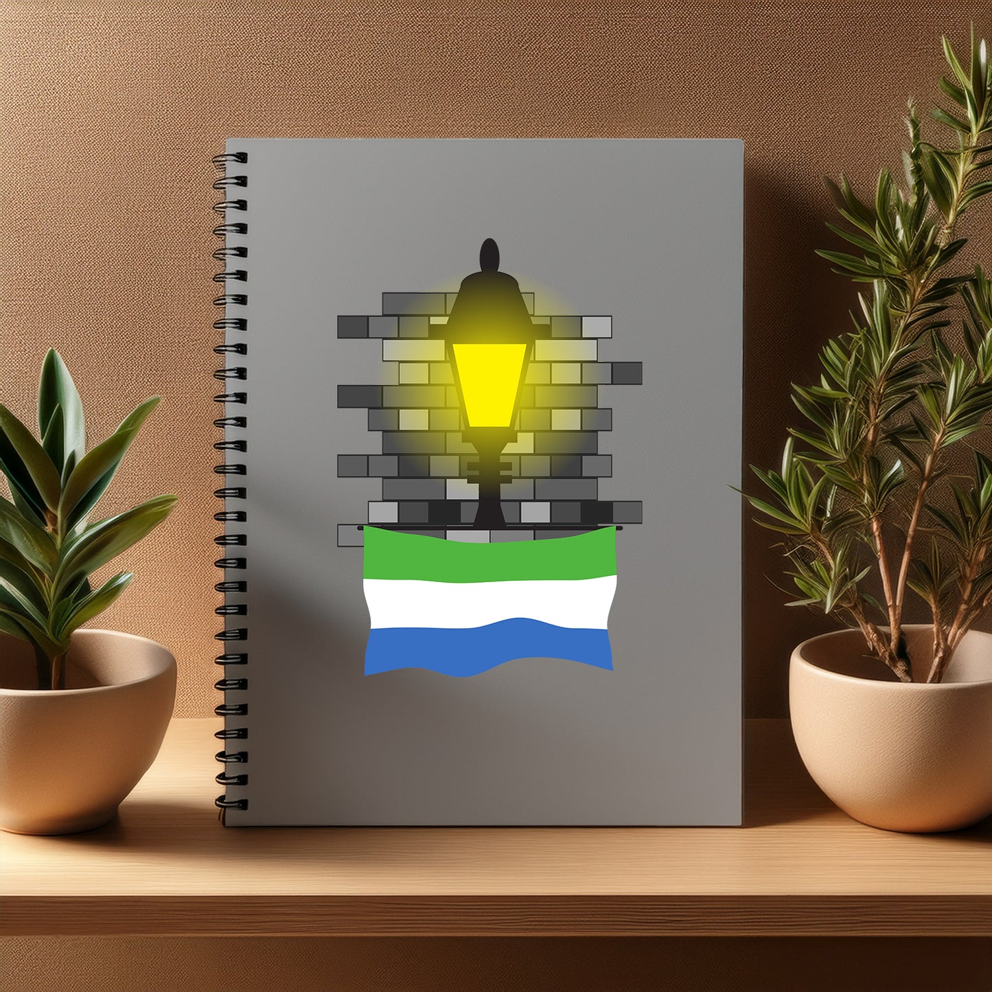 Sierra Leone Street Lamp Bricks Notebook