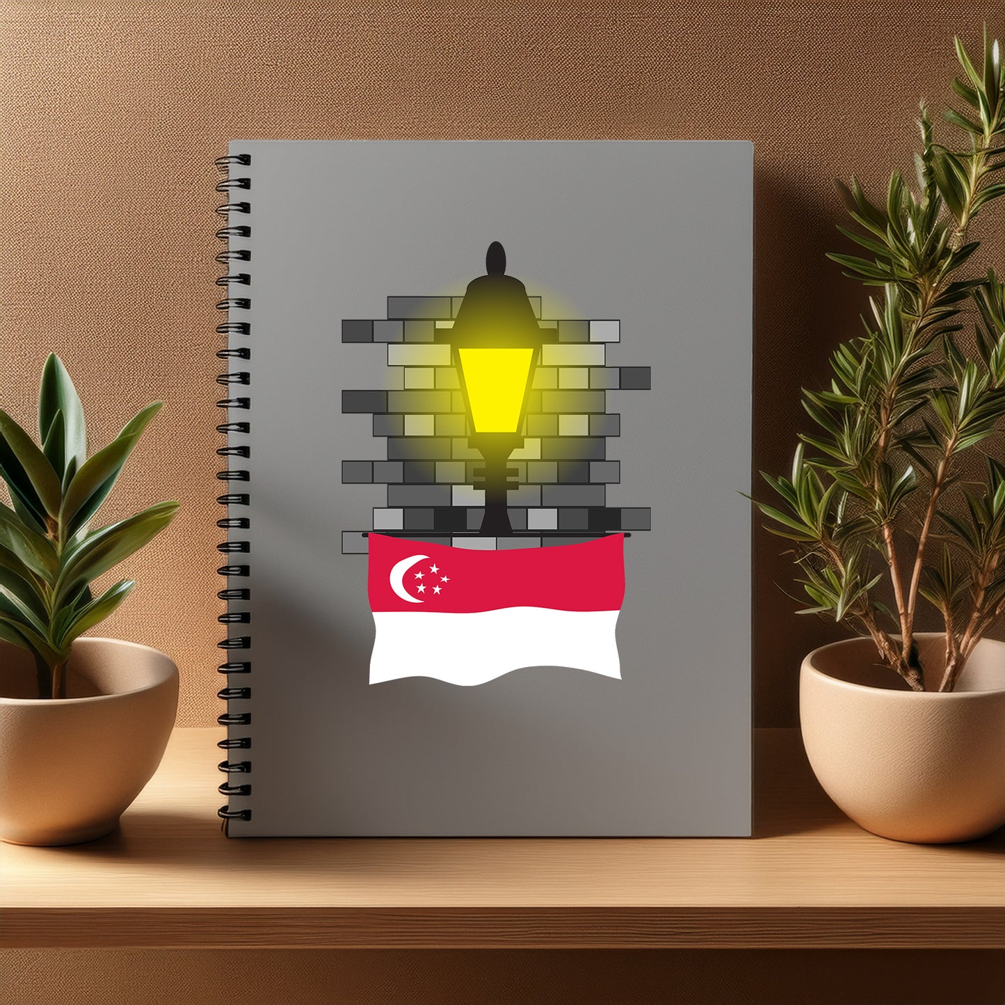Singapore Street Lamp Bricks Notebook