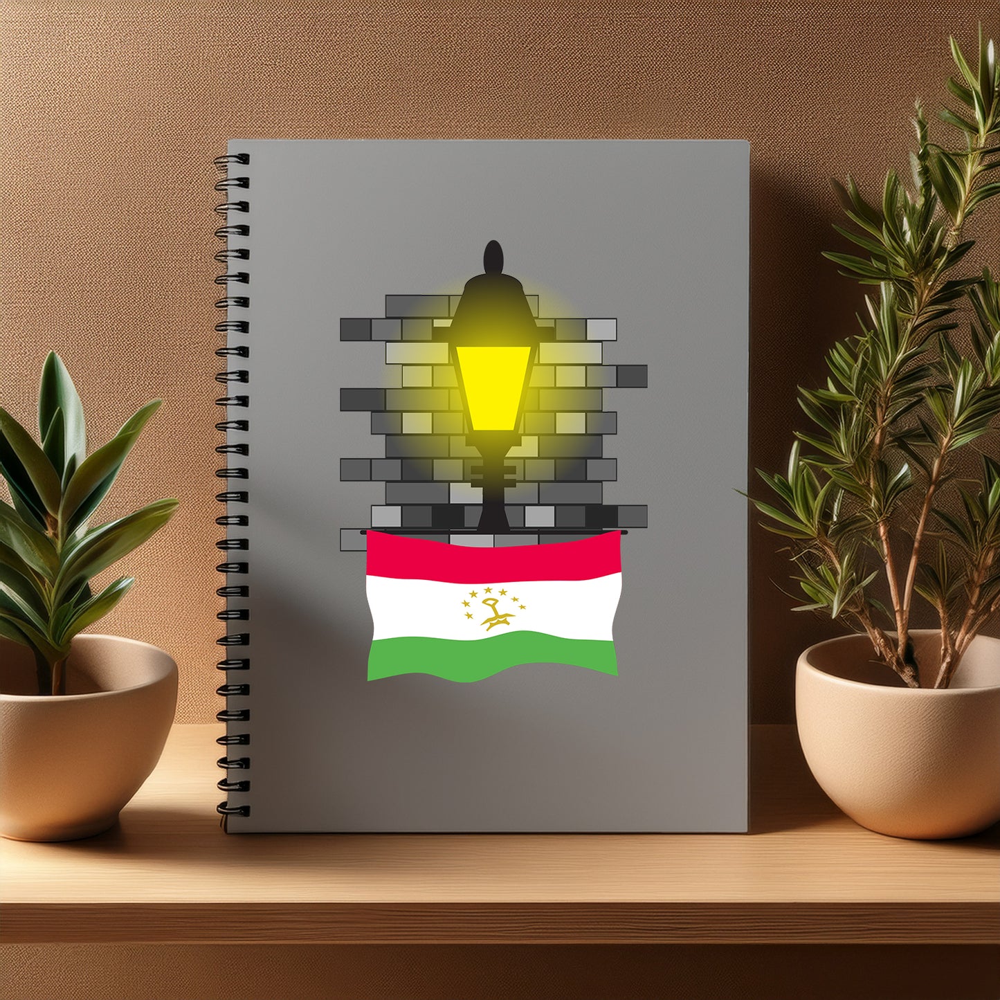 Tajikistan Street Lamp Bricks Notebook