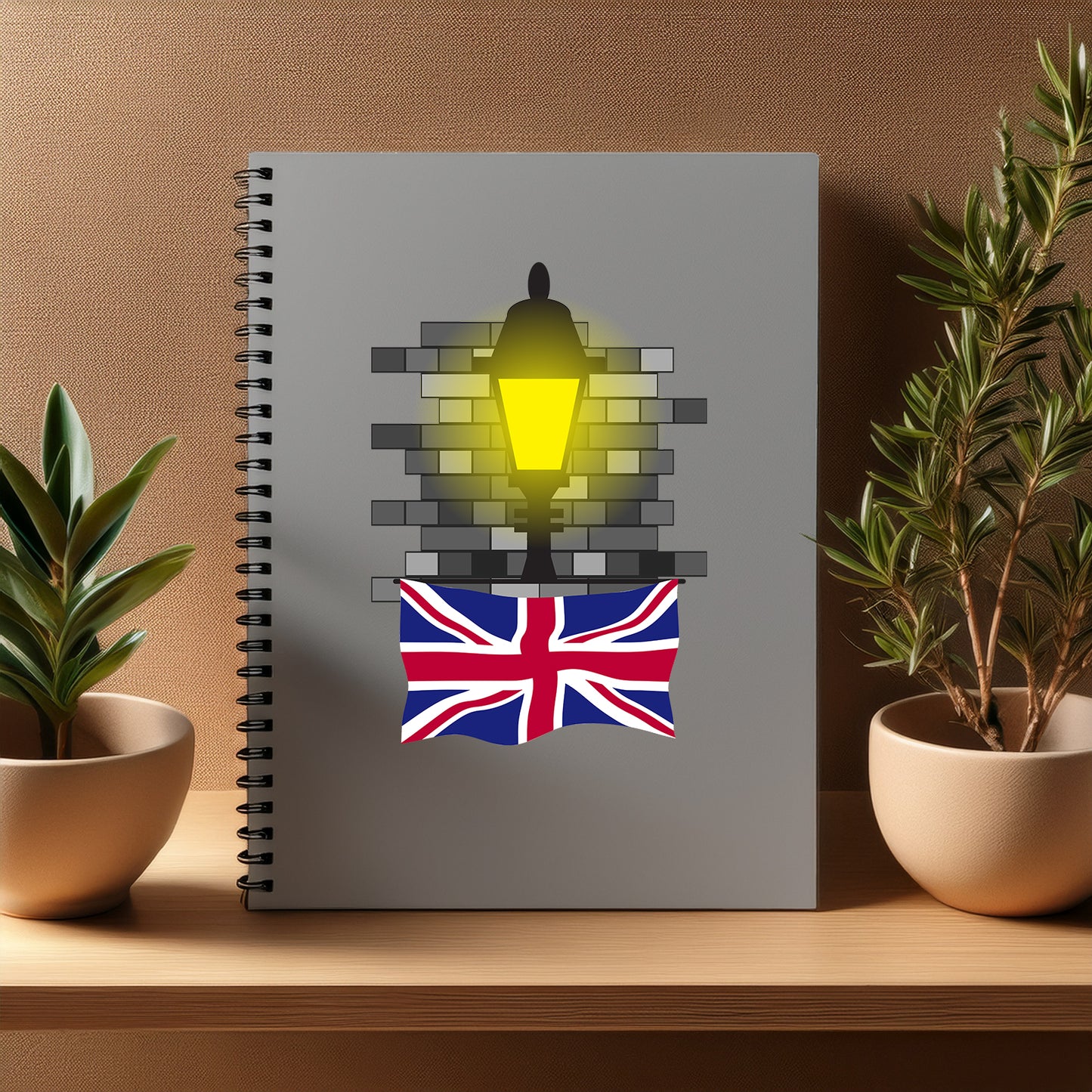 United KIngdom Street Lamp Bricks Notebook