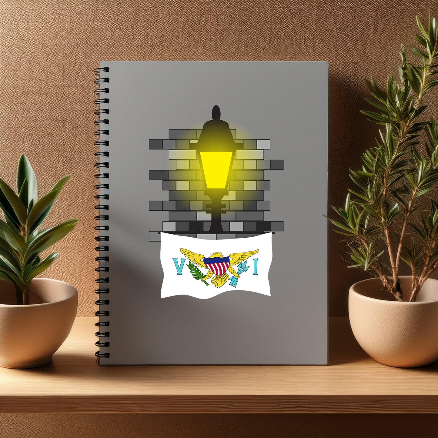 Virgin Islands US Street Lamp Bricks Notebook