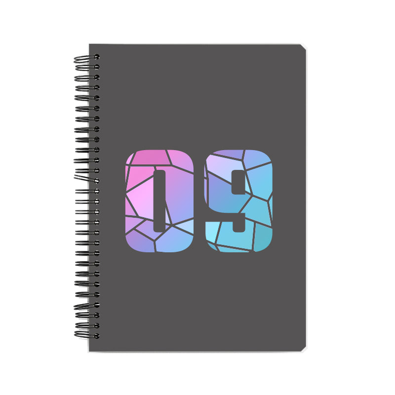 09 Number Notebook (Charcoal Grey)