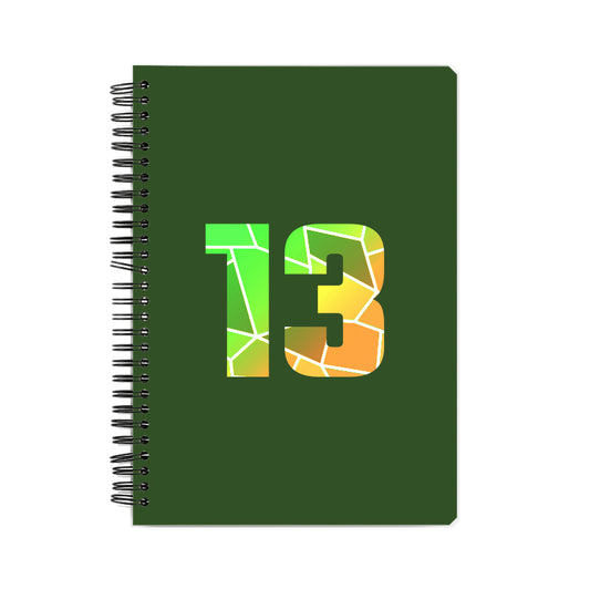 13 Number Notebook (Olive Green)