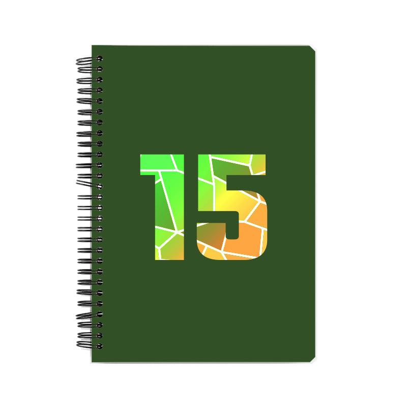 15 Number Notebook (Olive Green)