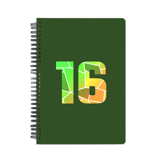 16 Number Notebook (Olive Green)