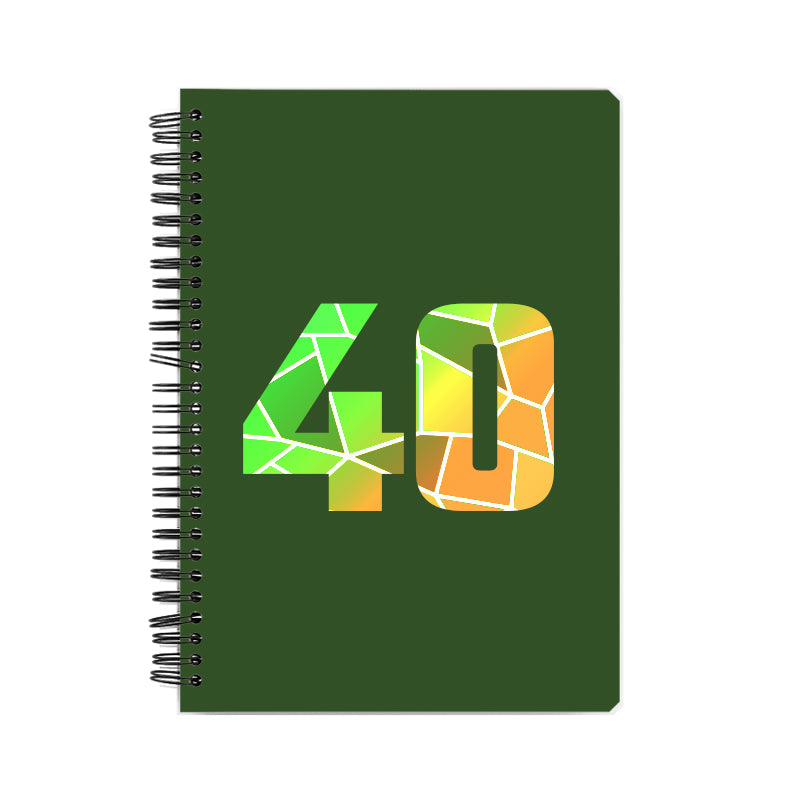 40 Number Notebook (Olive Green)