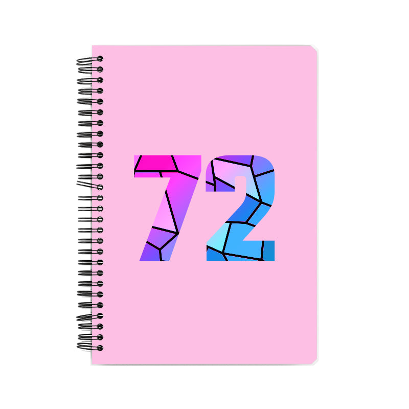 72 Number Notebook (Light Pink)