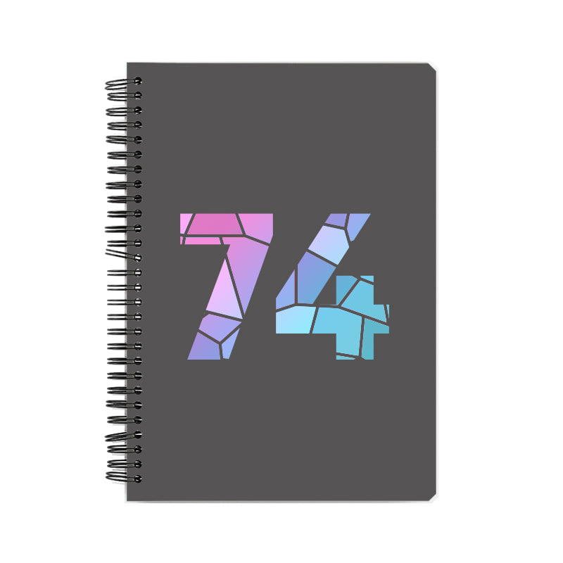 74 Number Notebook (Charcoal Grey)