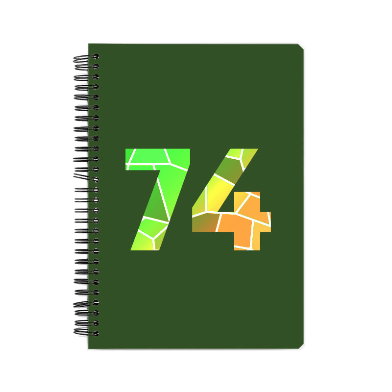 74 Number Notebook (Olive Green)