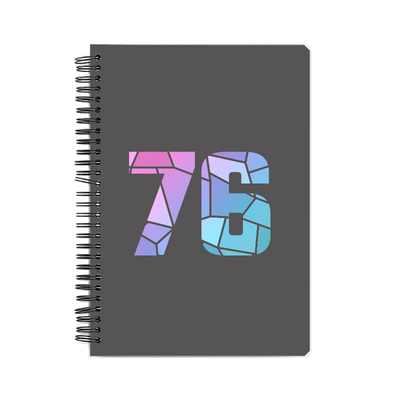 76 Number Notebook (Charcoal Grey)