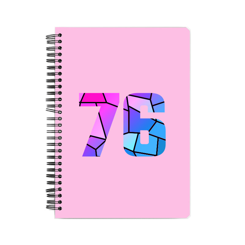 76 Number Notebook (Light Pink)