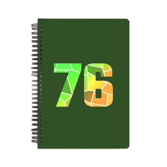 76 Number Notebook (Olive Green)