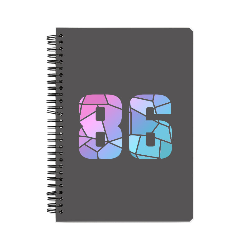 86 Number Notebook (Charcoal Grey)