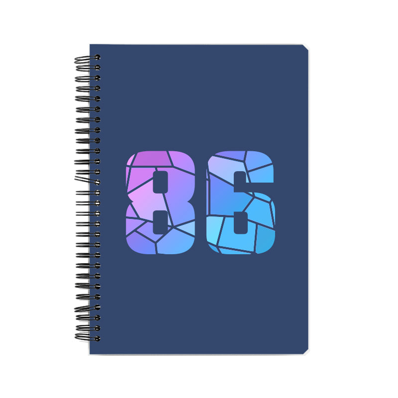 86 Number Notebook (Navy Blue)