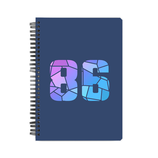 86 Number Notebook (Navy Blue)