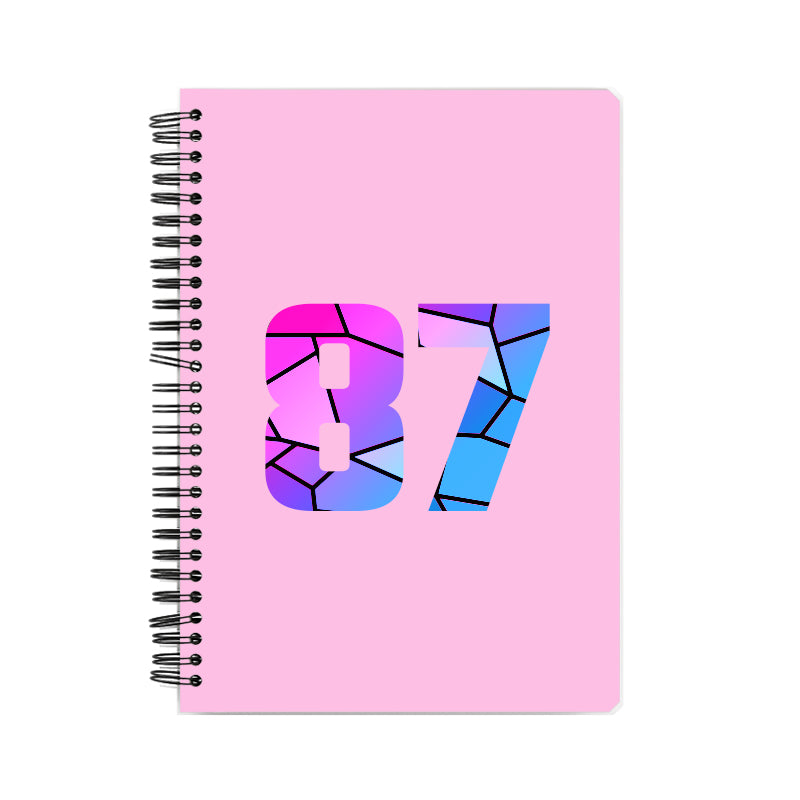 87 Number Notebook (Light Pink)