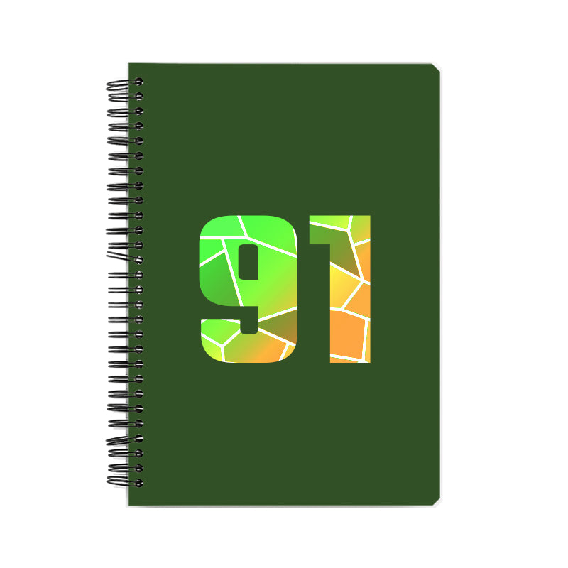 91 Number Notebook (Olive Green)