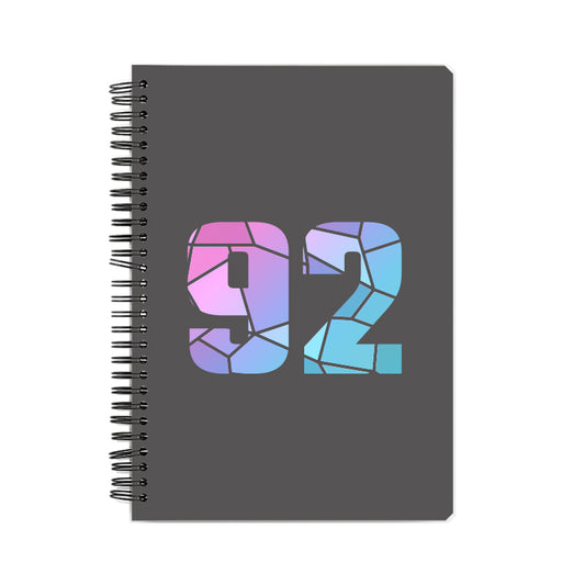 92 Number Notebook (Charcoal Grey)