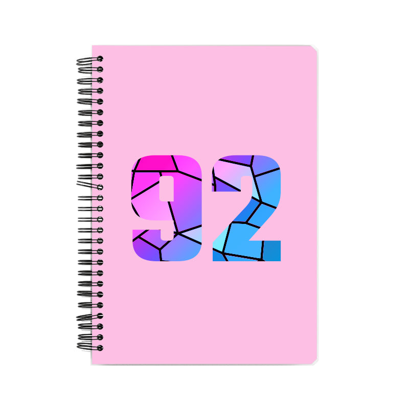 92 Number Notebook (Light Pink)