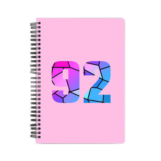 92 Number Notebook (Light Pink)